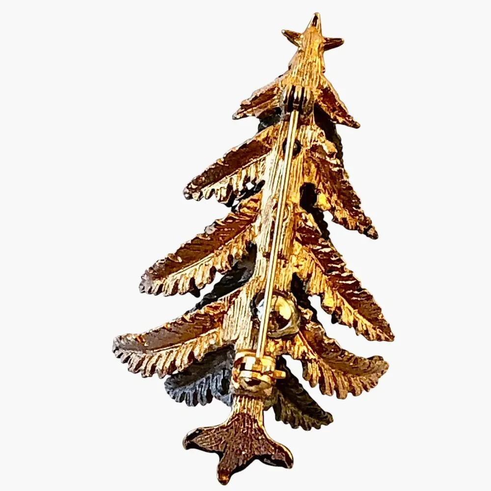 ART Arthur Pepper Vintage Christmas Tree Brooch Multi-Color Rhinestones signed